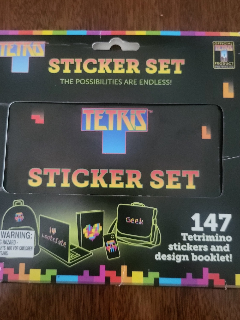 Tetris Sticker Set - Black Neon Design